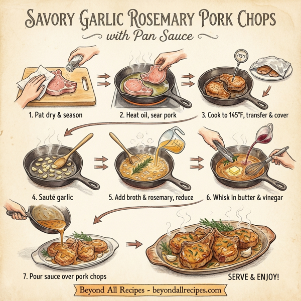 Savory Garlic Rosemary Pork Chops with Pan Sauce instructions