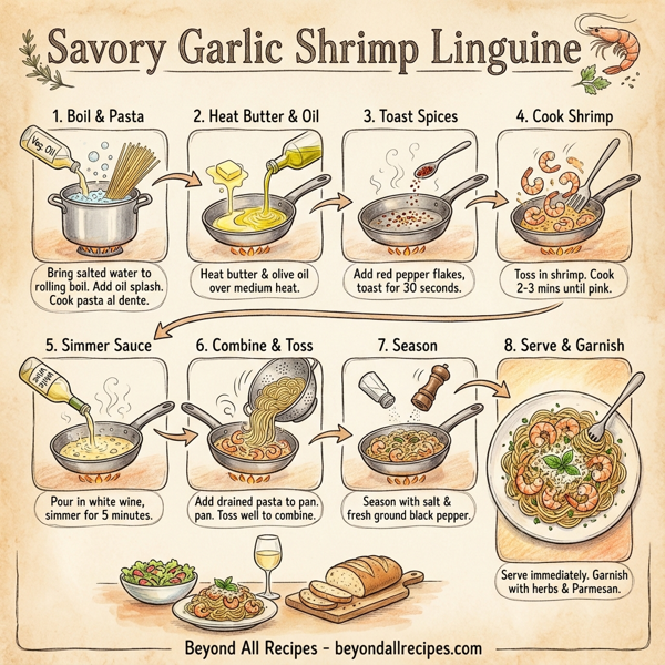 Savory Garlic Shrimp Linguine instructions