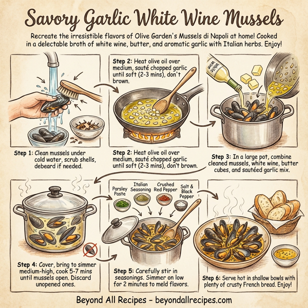 Savory Garlic White Wine Mussels instructions