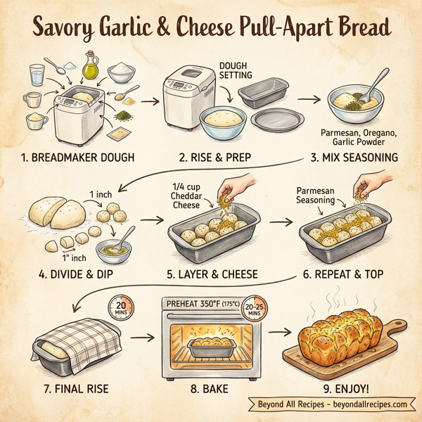 Savory Garlic & Cheese Pull-Apart Bread instructions