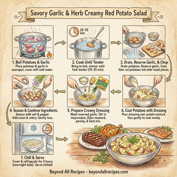 Savory Garlic & Herb Creamy Red Potato Salad instructions