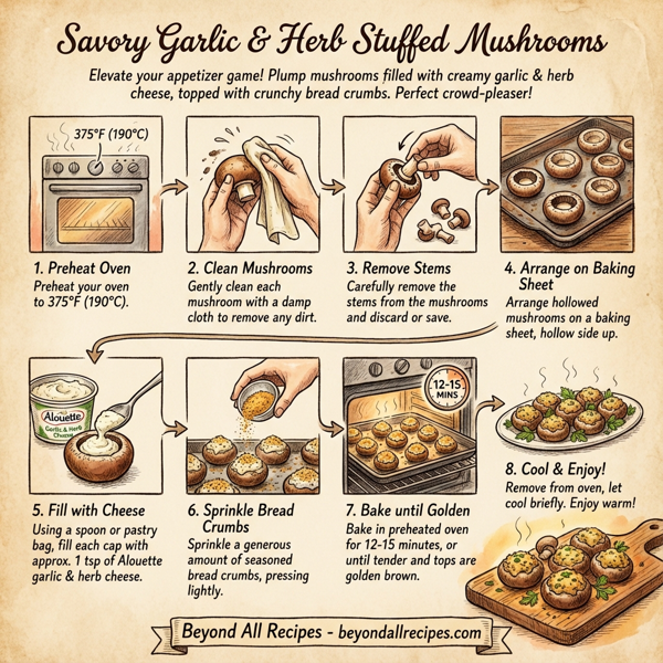 Savory Garlic & Herb Stuffed Mushrooms instructions