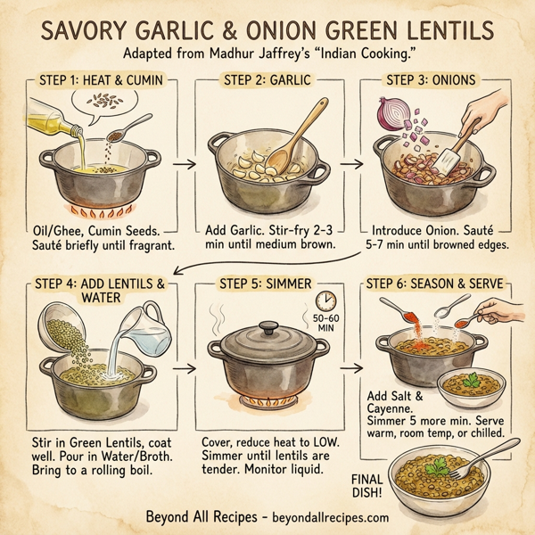 Savory Garlic & Onion Green Lentils instructions
