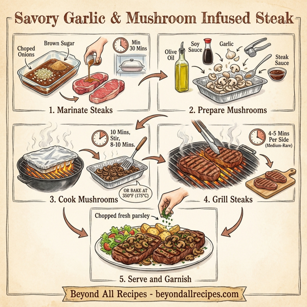 Savory Garlic and Mushroom Infused Steak instructions