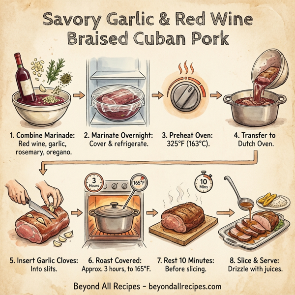 Savory Garlic and Red Wine Braised Cuban Pork instructions