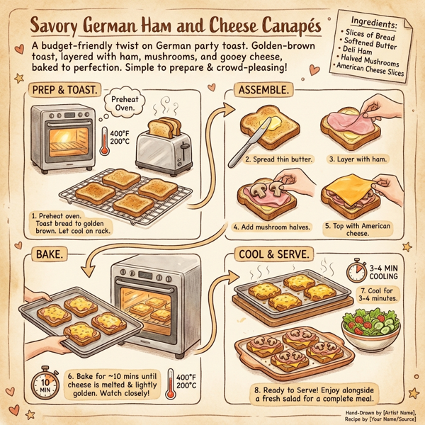 Savory German Ham and Cheese Canapés instructions
