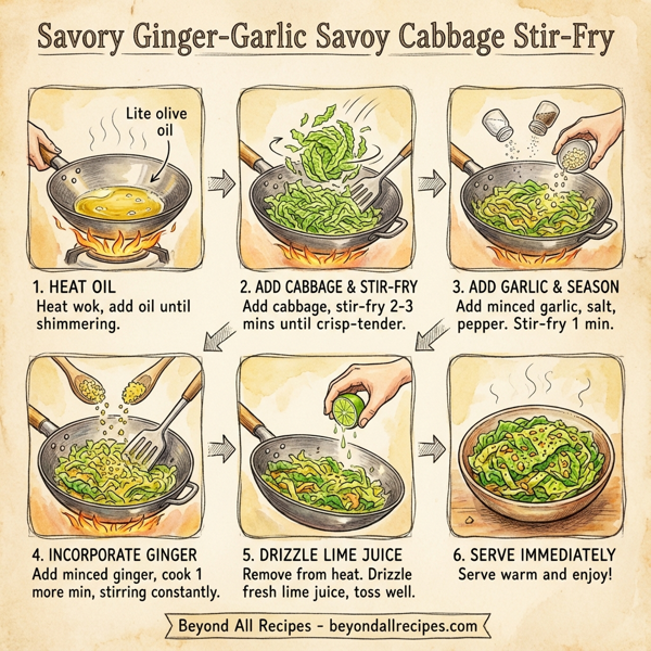 Savory Ginger-Garlic Savoy Cabbage Stir-Fry instructions