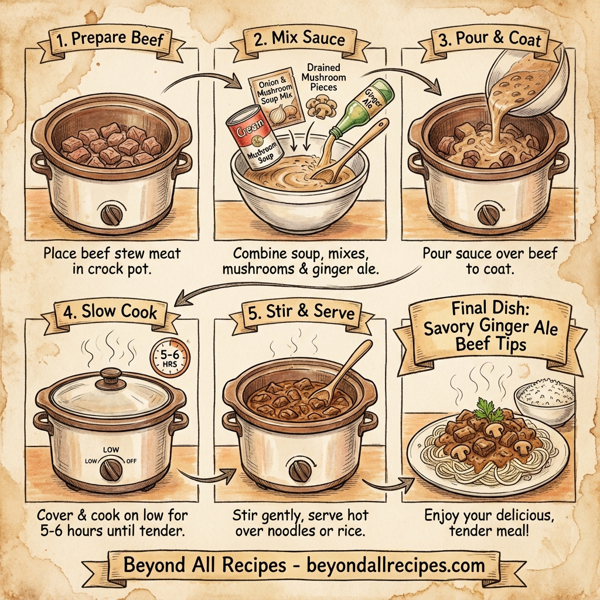 Savory Ginger Ale Beef Tips instructions