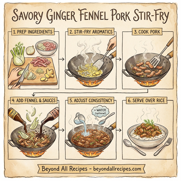 Savory Ginger Fennel Pork Stir-fry instructions