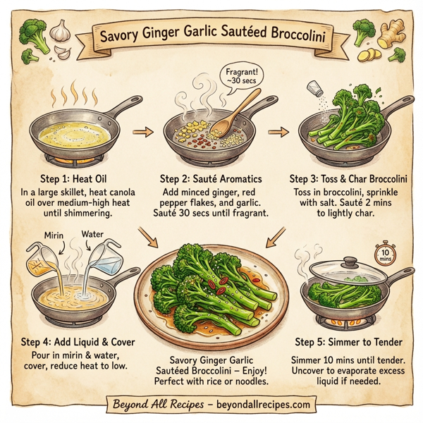 Savory Ginger Garlic Sautéed Broccolini instructions