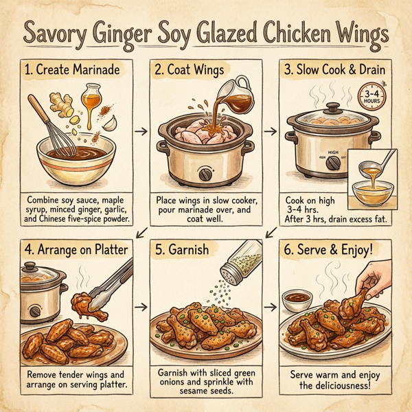 Savory Ginger Soy Glazed Chicken Wings instructions