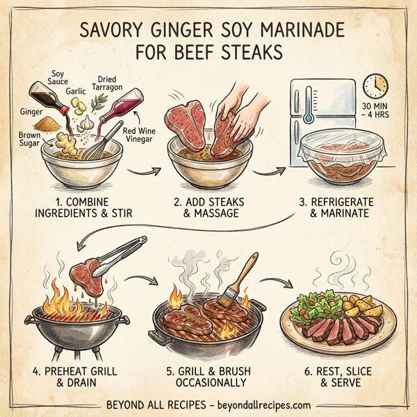 Savory Ginger Soy Marinade for Beef Steaks instructions