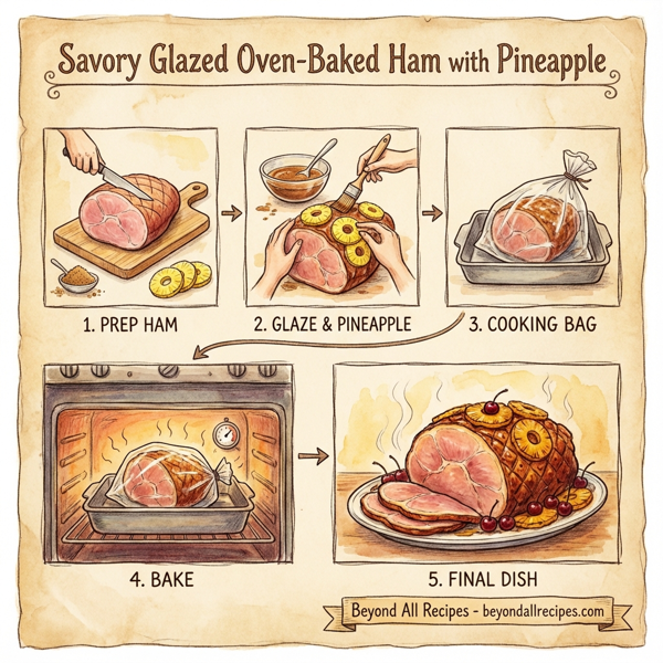 Savory Glazed Oven-Baked Ham with Pineapple instructions