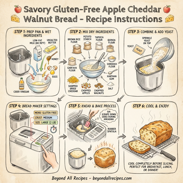Savory Gluten-Free Apple Cheddar Walnut Bread instructions
