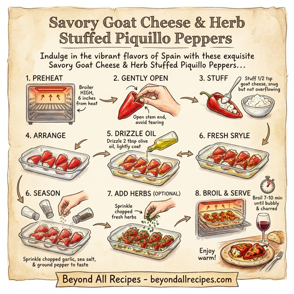 Savory Goat Cheese & Herb Stuffed Piquillo Peppers instructions