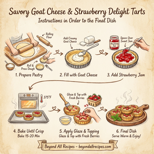 Savory Goat Cheese & Strawberry Delight Tarts instructions