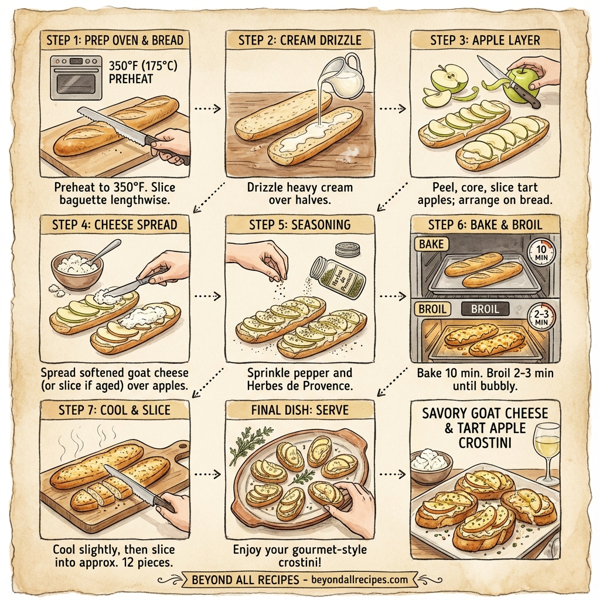 Savory Goat Cheese & Tart Apple Crostini instructions