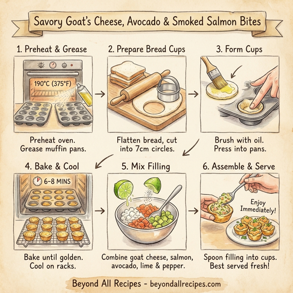 Savory Goat's Cheese, Avocado & Smoked Salmon Bites instructions