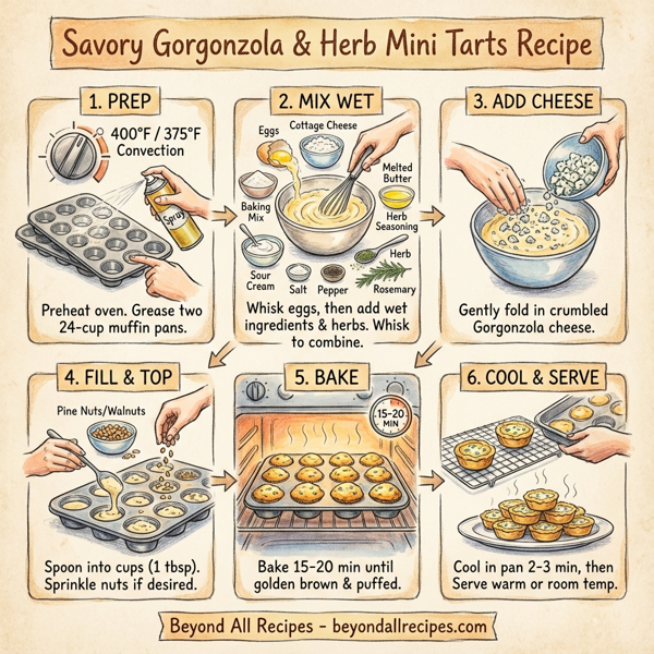 Savory Gorgonzola and Herb Mini Tarts instructions