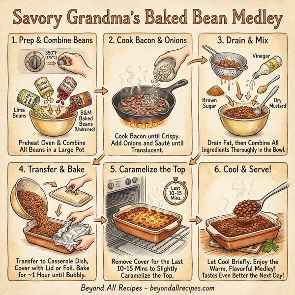 Savory Grandma's Baked Bean Medley instructions