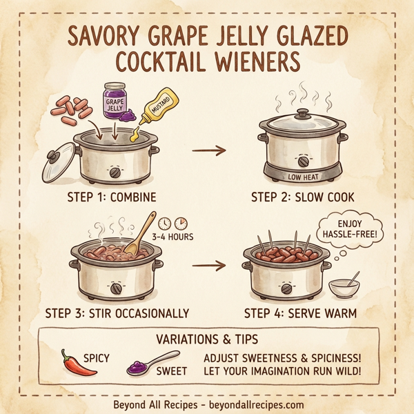 Savory Grape Jelly Glazed Cocktail Wieners instructions