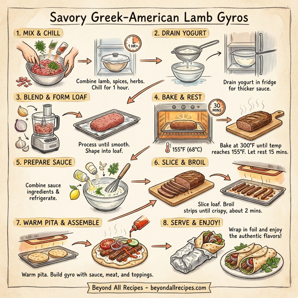 Savory Greek-American Lamb Gyros instructions