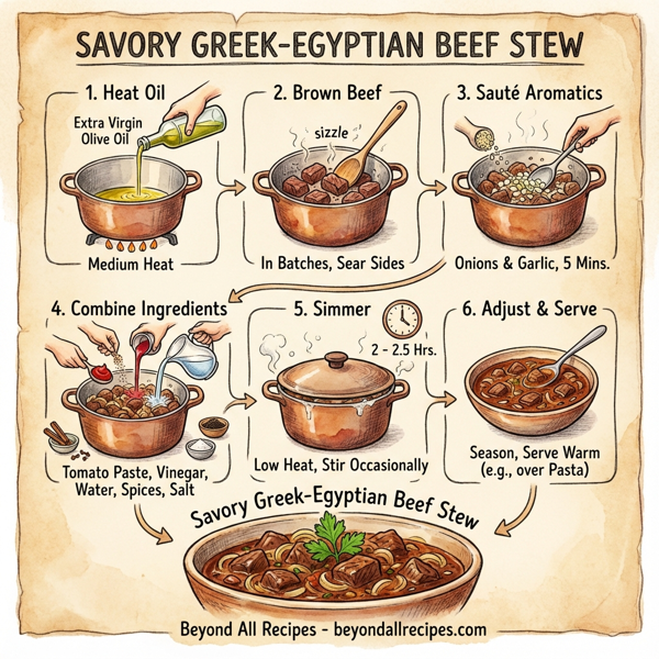 Savory Greek-Egyptian Beef Stew instructions