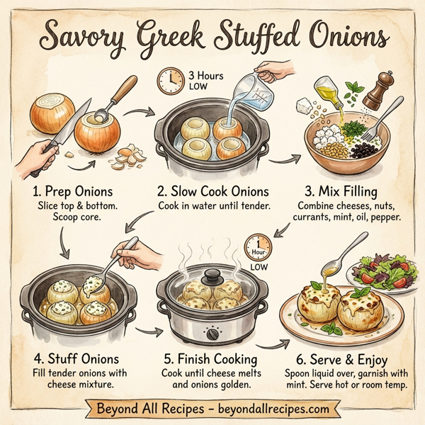 Savory Greek Stuffed Onions instructions