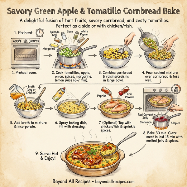 Savory Green Apple & Tomatillo Cornbread Bake instructions