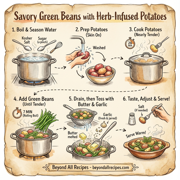 Savory Green Beans with Herb-Infused Potatoes instructions