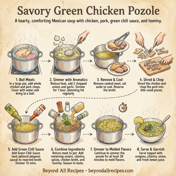 Savory Green Chicken Pozole instructions