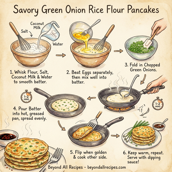 Savory Green Onion Rice Flour Pancakes instructions