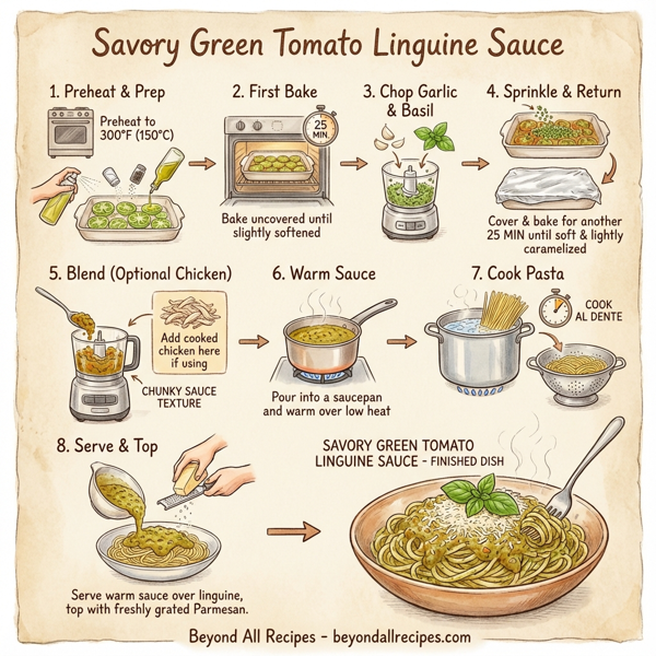Savory Green Tomato Linguine Sauce instructions