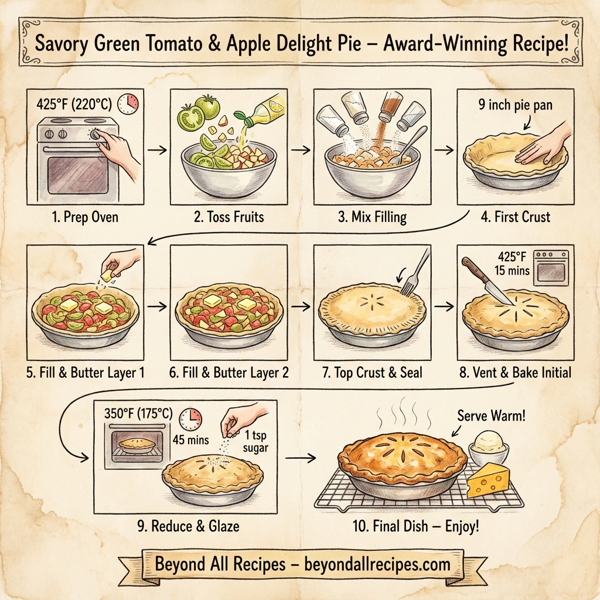 Savory Green Tomato & Apple Delight Pie instructions
