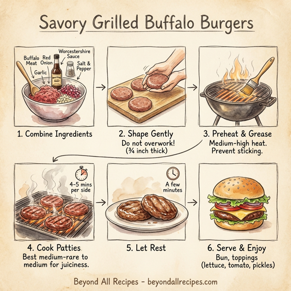 Savory Grilled Buffalo Burgers instructions