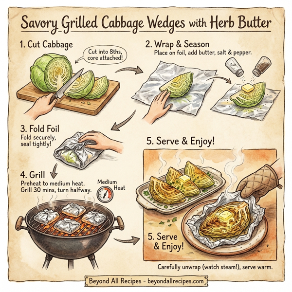 Savory Grilled Cabbage Wedges with Herb Butter instructions