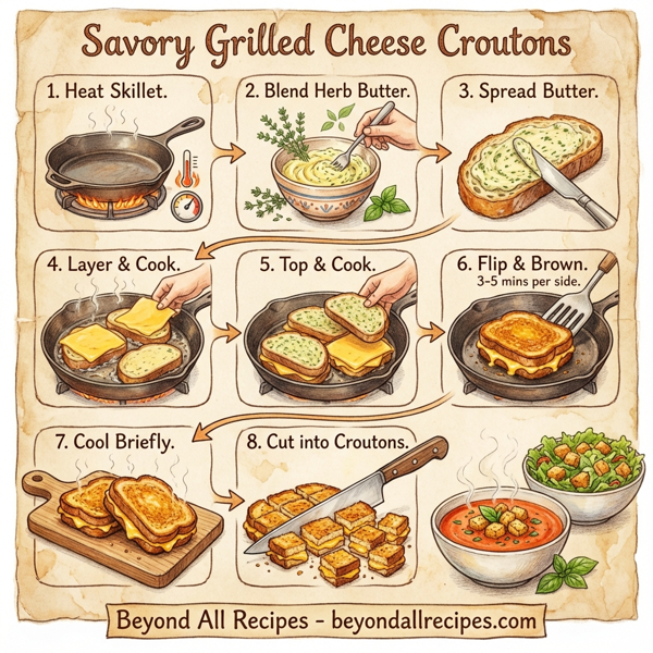 Savory Grilled Cheese Croutons instructions