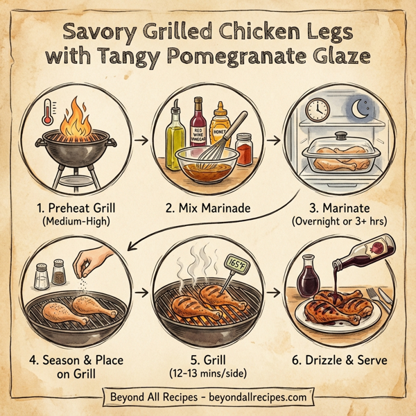 Savory Grilled Chicken Legs with Tangy Pomegranate Glaze instructions