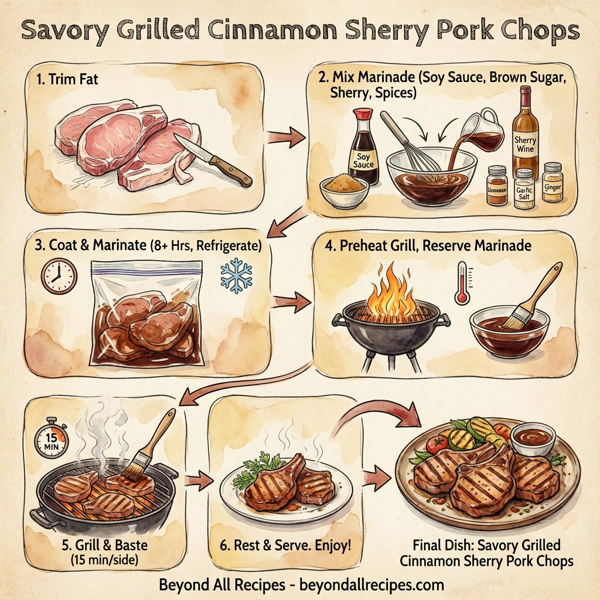 Savory Grilled Cinnamon Sherry Pork Chops instructions