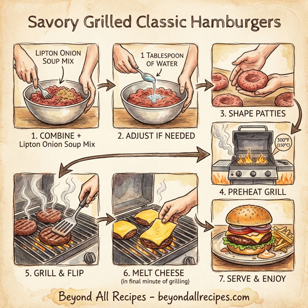 Savory Grilled Classic Hamburgers instructions