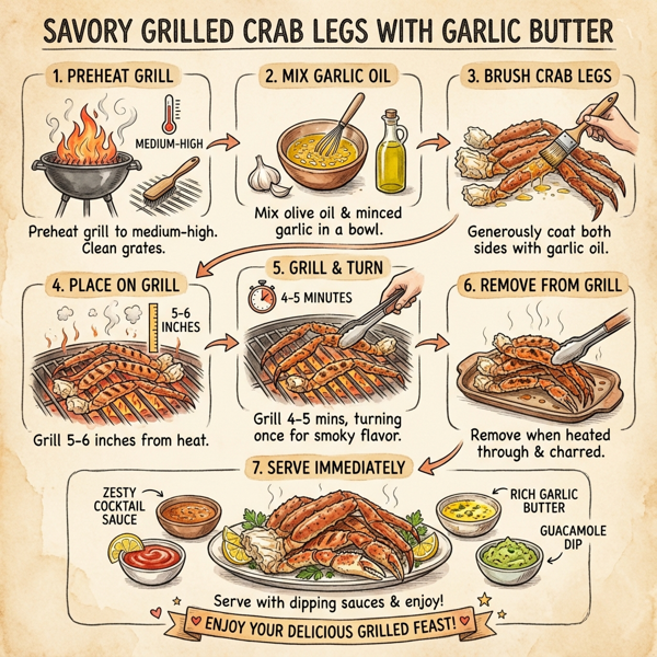 Savory Grilled Crab Legs with Garlic Butter instructions