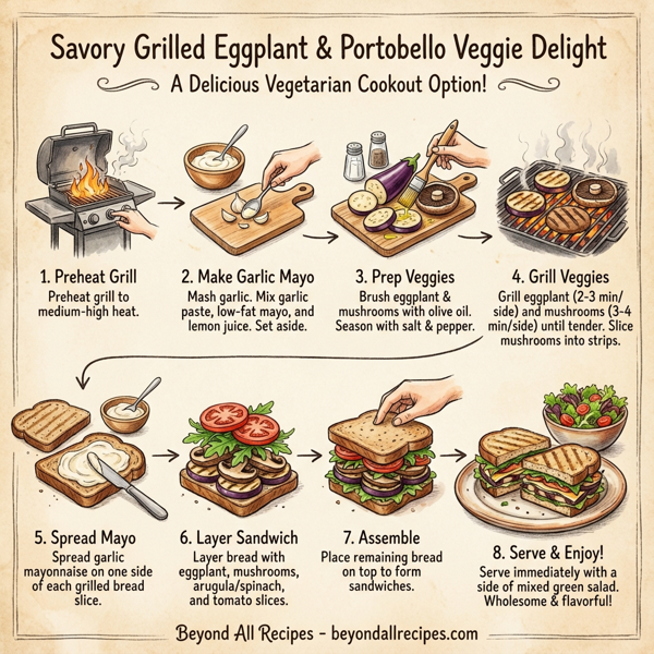 Savory Grilled Eggplant & Portobello Veggie Delight instructions