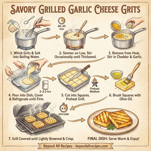 Savory Grilled Garlic Cheese Grits instructions