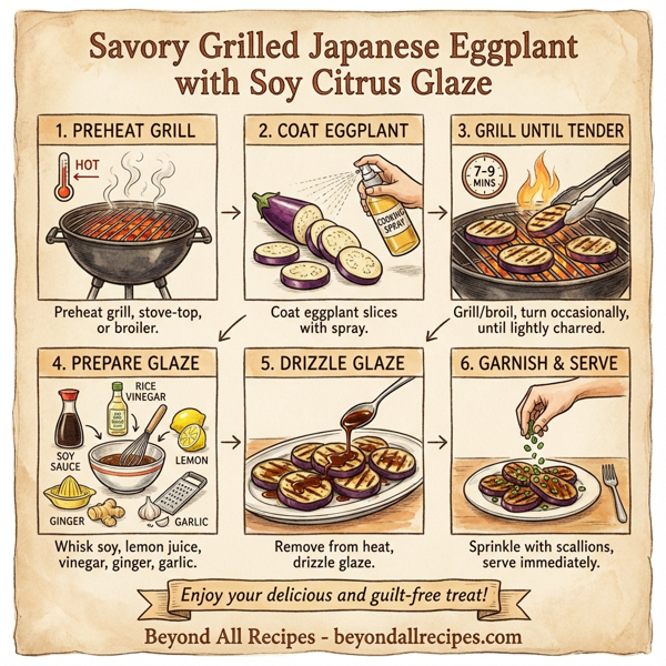 Savory Grilled Japanese Eggplant with Soy Citrus Glaze instructions