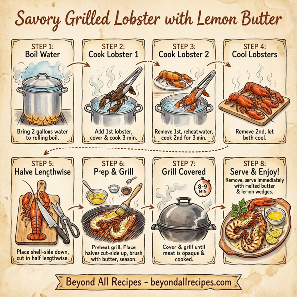Savory Grilled Lobster with Lemon Butter instructions