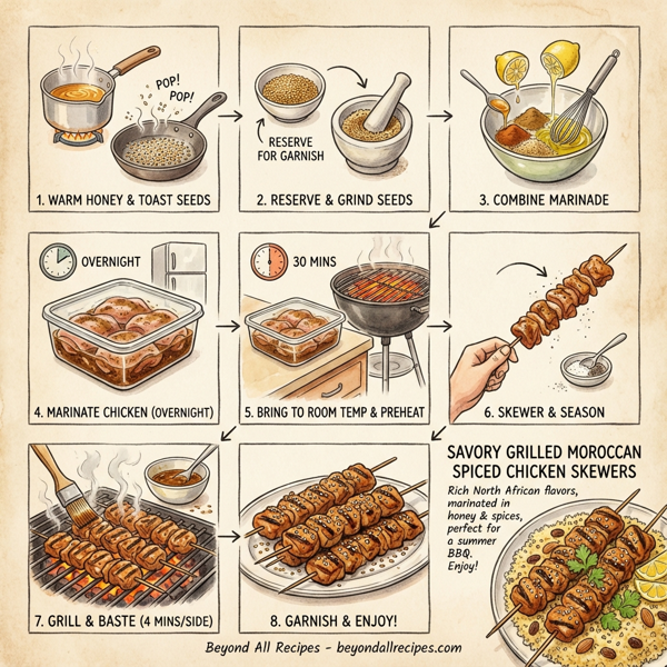 Savory Grilled Moroccan Spiced Chicken Skewers instructions