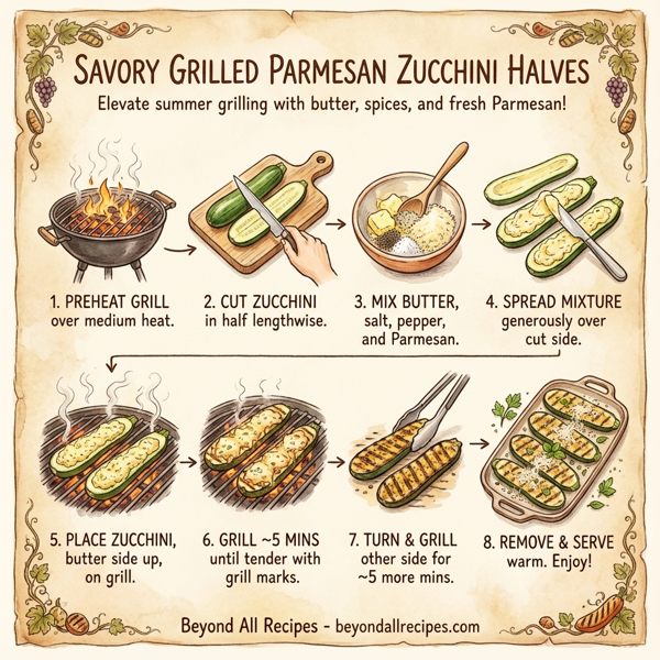 Savory Grilled Parmesan Zucchini Halves instructions