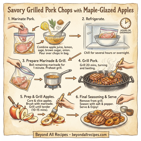 Savory Grilled Pork Chops with Maple-Glazed Apples instructions
