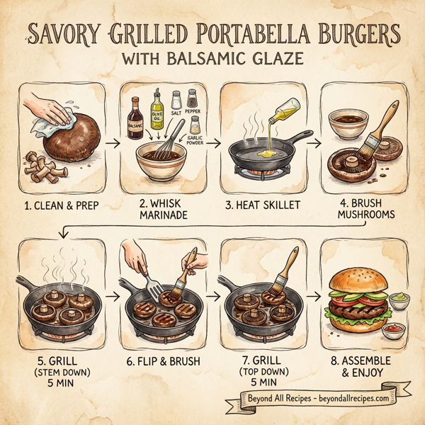 Savory Grilled Portabella Burgers with Balsamic Glaze instructions