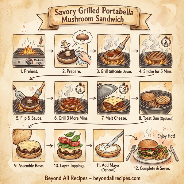 Savory Grilled Portabella Mushroom Sandwich instructions